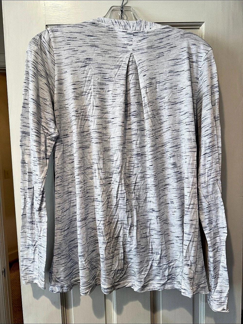 Anthropologie Women's Wrap Front Blouse in White & Blue - Picture 2 of 2